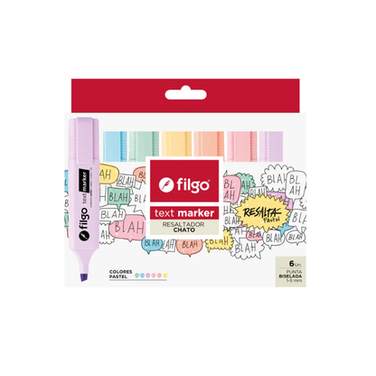 Destacador Pastel Filgo | Text Marker 6 colores